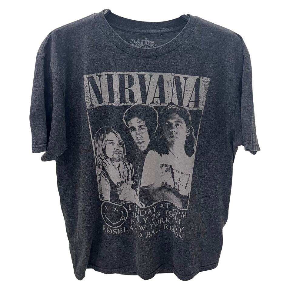 Nirvana Roseland Ballroom NYC 1993 Concert T-Shirt Gray Large Six Fifty One